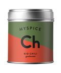 Myspice Dose mit Bio Chili geschrotet in Rot und Grün.