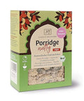 Verpackung von "Classic Ayurveda Porridge nutty" (Ayurvedischer Frühstücksbrei), vegan und bio-zertifiziert, mit dem Hinweis "Vata-Balance".