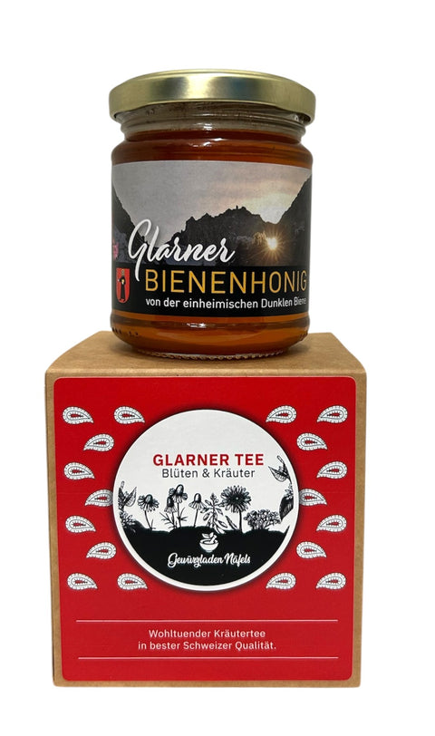 Geschenkset Glarner Tee & Bienenhonig