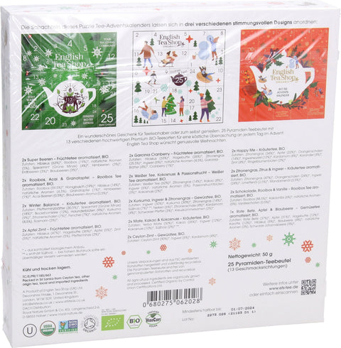 Bio "Red Christmas" Adventskalender, 25 Teebeutel (50 g)