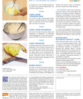 Infoblatt mit „Rezepten für geniales Essen“ mit Leinöl, einschließlich Anleitungen für eine Quark-Grundmischung, Mayonnaise und Leinöl-Margarine, ergänzt durch Bilder der zubereiteten Speisen.