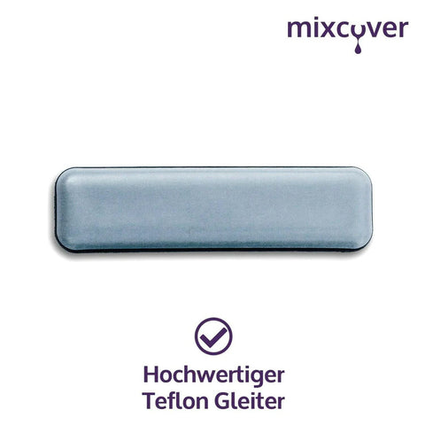 Nahaufnahme eines einzelnen, rechteckigen, hochwertigen blauen Teflon-Gleiters.