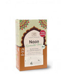 Packung „Classic Ayurveda“ Bio-Backmischung für Naan-Brot mit Koriander und Anis. Die Verpackung ist hellgrün und braun mit Ornamenten im indischen Stil.