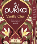 Gewurzladen Nafels Pukka Vanilla Chai Bio-Gewürztee-Packung mit Zimt, Ingwer und Vanille.